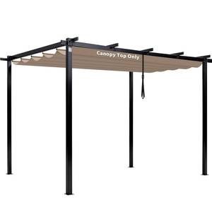 lot 4902 image: 10 X 10 Pergola Shade Cover for Outdoor Retractable Durable Fabric Canopy Replacement Top Only, Sun Shade for Outside (Beige)