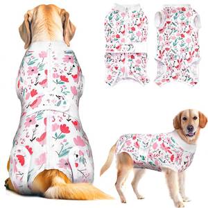 lot 4935 image: Lukovee Recovery Suit for Dogs, Zipper On Dog Surgery Suit for Female Male Dog, Onesies Bodysuit Prevent Licking Spay Abdominal Wounds Bandages E-Collar Alternative (Pink, M)