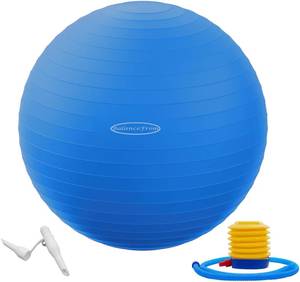 lot 4942 image: Fitvids Anti-Burst and Slip Resistant Exercise Ball Yoga Ball Fitness Ball Birthing Ball with Quick Pump, 2,000-Pound Capacity, Blue, 26-inch, L