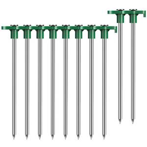 lot 4945 image: JBPZNJZZ Tent Stakes Heavy Duty Camping Stakes 7 inches (About 18 cm) 10 Pieces, Rust-Proof Metal Tent Nails Camping Necessities, Tent Camping Accessories Army Green