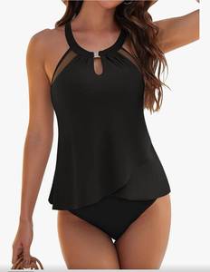 lot 4964 image: Blooming Jelly Womens Tankini Swimsuit Modest High Neck Two Piece Bathing Suit High Waisted Cute Flattering Ladies Swimwear