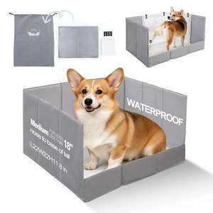 lot 4965 image: HQ4US 4LEGS Dog Litter Box, Pee Pad Holder Foldable, 22x 22 Indoor Dog Potty Tray for Medium Dogs, High Walls, Seamless, No Assembly, Waterproof, Easy to Clean, No Spill,Portable for Travel