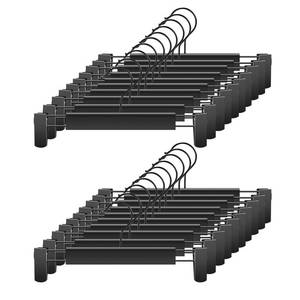 lot 4986 image: GUANJUNE Clothes Pants Hangers, Space-Saving Skirt Holders with 360 ° Swivel Hooks, Adjustable Clips, Trouser Hangers, Clothes Coat Garment Jeans Hangers (20 Pack, Black)