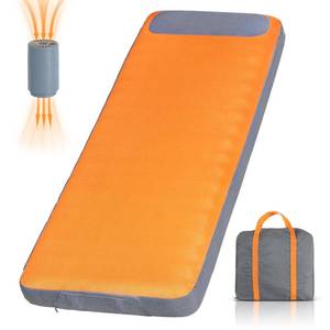 lot 6015 image: Sleeping Pad, 5.5 Thick Self Inflating Sleeping Pad with Electric Pump,4 Season Camping Mattress Pad with Built-in Pillow, Camping Essentials Gear for Hiking, Backpacking,Tent Use,Camping(Orange)