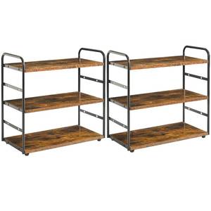 lot 6021 image: IBUYKE Corner Shelf, Kitchen Counter Organizer, Bathroom Vanity Trays, 3-Tier Spice Rack for Small Spaces,Cosmetic Storage Perfume Holder, Adjustable Height, Rustic Brown,TWJ002H