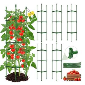 lot 6028 image: MQHUAYU 6 Pack Tomato Cages for Garden,Up to 51.2Inch Tomato Cage Trellis-Upgraded Hexagon Connector,Heavy Duty Adjustable Tomato Stake Support for Raised Garden Bed