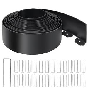 lot 6035 image: ESOHOT Landscape Edging 4 Inch Tall No Dig Garden Edging Border 60FT with 60 Metal Stakes,Lawn Edging for Yard, Flower Bed and Landscaping (Black, 60FT x 4 Inch)