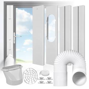lot 6039 image: cocobeen Portable Air Conditioner Window Kit - Adjustable Universal Window Seal AC Vent Kit with 5.9 Exhaust Hose for Sliding VerticalHorizontal Windows