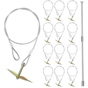 lot 6041 image: 12-Pack Ground Earth Anchors with Drive Steel Tool - 30 x 18 Cable Hook Anchors for Sheds, Greenhouses, Carports, Gazebos, Tents, Swing Sets, and More (Single Layer 12pcs)