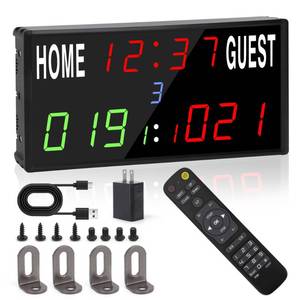 lot 6048 image: Scoreboard Electronic Digital Score Keeper with Remote Basketball Scoreboard Sports Score Ticker with Timer 24h Real Time for FootballCornhole Holeping PongTable Tennis Dart Indoor&Outdoor Games
