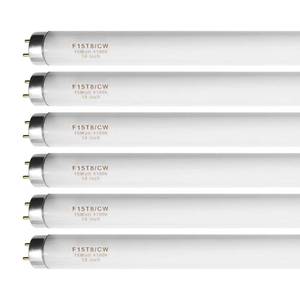 lot 6067 image: Konideke 18 Inch F15T8CW T8 15W Fluorescent Light Bulb Cool White, F15T8SP41 Replacement Bulb for Garage, Office, Kitchen Under-Cabine, G13 Base 6 Count