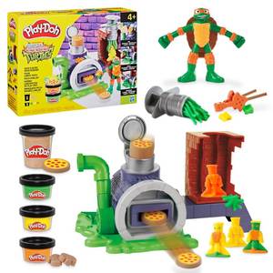 lot 6071 image: Play-Doh Teenage Mutant Ninja Turtles Slice & Blast Pizza Playset, Bendy 4 Inch Mikey Action Figure, Kids Arts & Crafts, TMNT Toys for Boys & Girls 4