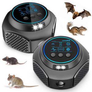 lot 6109 image: 2 Pack Ultrasonic Mouse Repellent Plug-in 3-in-1 Intelligent Frequency Control - Professional Mice, Rat, Bat, Squirrel & Rodent Deterrent for House, Garage, Basement & Attic - Covers Up to 4000 sq.ft
