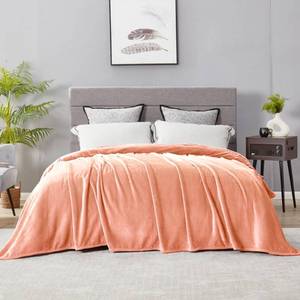lot 6111 image: DREAMNINE Extra Large Soft Comfy Fluffy Fleece Bed Blanket Queen Size 90 x 90, Luxury Decorative Fuzzy Blanket for Bedroom, Big Cozy Shaggy Warm Flannel Blankets for Winter Autumn Pet, Peach