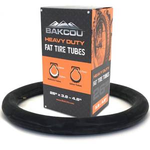 lot 6147 image: Bakcou - 26x4 Heavy-Duty Fat Tire Tube - Military-Grade Butyl Rubber, Schrader Valve, 3.5mm Thickness - Compatible with Electric & Mountain Bikes