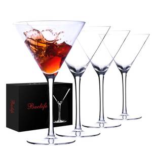 lot 6151 image: Handblown Crystal Martini Glasses Set of 2-9.5 oz Coupe Glass Set with Stem - Elegant Cocktail Glasses for Bar, Margarita, Cosmopolitan, Manhattan, Gimlet - Unique Gift for Fathers Day