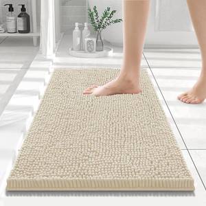 lot 6167 image: Smiry Luxury Chenille Bathroom Rugs 24x16, Extra Soft and Absorbent Shaggy Bath Mat, Machine Washable, Non-Slip Plush Carpet Runner for Tub, Shower, and Floor, Home Decor Accessories, Sand