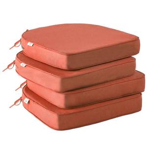 lot 6171 image: IPYNBAP Outdoor Chair Cushions Set of 4 -Waterproof Outdoor Seat Cushions for Patio Furniture, Patio Chair Cushion with Handle and Ties, Out Door Chair Pads,19x19x3-Round, Spice