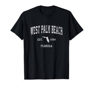 lot 6197 image: West Palm Beach Florida FL Vintage Athletic Sports Design T-Shirt 2XL