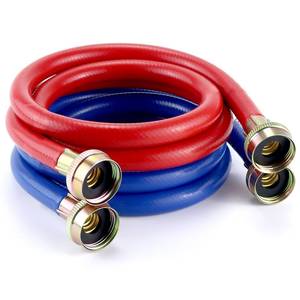 lot 6200 image: Washer Hoses 4FT,Rubber Washing Machine Hoses 34 Washer Machine Hoses 2 packs,Burst Proof Water Supply Lines for Hot and Cold Washer Water Hoses,Universal for All Standard Wash Machines-by MIFLUS