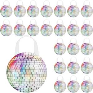 lot 6210 image: Shihanee 24 Pcs Disco Goodie Bags Disco Ball Non Woven Gift Bags with Handles Mirror Ball Retro Candy Treat Bag for 70s 80s 90s Bachelorette Birthday Dance Music Party Favor Supplies