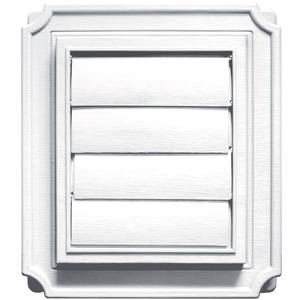 lot 6228 image: Builders Edge 140137079001 Scallop Exhaust Ventilator, 4 in, Arctic, 001, White