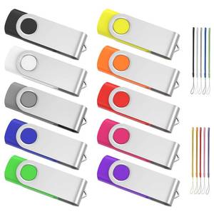 lot 6234 image: ABLAZE 128MB Flash Drive 10 Pack, USB 2.0 Memory Stick with Lanyards Swivel Thumb Drives Bulk Pendrive U Disk for Data Storage (Mixcolors)