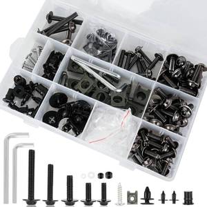 lot 6262 image: Motorcycle Fairing Bolt Kits Stainless Steel M5 M6 Windscreen Screws Fastener Clips Universal Fit for Sportbike Kawasaki Suzuki Honda Yamaha BMW Ducati GSXR Titanium (195Pcs)
