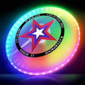 lot 6270 image: LED Flying Disc with Millions of Colors, Rechargeable & Water-resistant, 42 LEDs, 75 Light Modes, 175g Light Up Disc, Outdoor Toys for Kids Ages 4-8, Camping Equipment for Boys 8-12 Teens Men