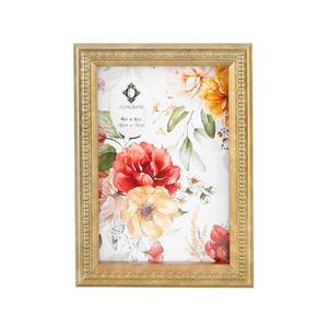 lot 6271 image: Concepts 4x6 Gold Ornate Beaded Resin Picture Frames With HD Clear Glass, Extra Durable Photo Frames - Display WallhungTabletop Vertically Or horizontally