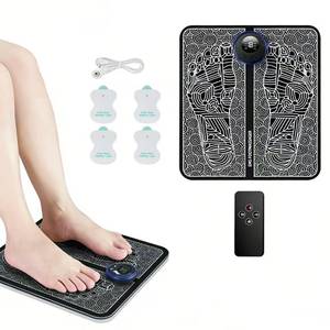 lot 6285 image: CWTUL EMS Foot Massager Machine for Neuropathy, TENS Foot Muscle Stimulator for Pain Relief with Remote, Portable Feet Massage Tools Gifts for Women Men, 8 Modes 19 Intensities with 4 Electrodes Pads