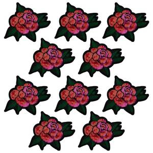 lot 6287 image: FINGERINSPIRE 10Pcs Sequin Rose with Leaf Patch 4.17x4.13inch Red and Pink Sequin Rose Iron On Appliques Flower Embroidered Sew On Patch Vintage Embroidered Patches for Clothing Jackets Hats