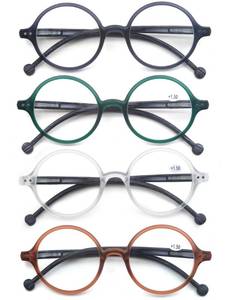 lot 6302 image: TISHUI Round Reading Glasses 2.50 for Women Men Blue Light Blocking Circular Readers Unisex Blue Ray Circle Cheaters Glasses Ultra Lightweight Blueblockers 4 Pack