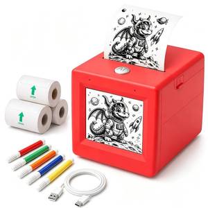 lot 6305 image: AI Voice-Powered Sticker Maker for Kids, Mini Thermal Printer with 6 Art Modes, Custom Sticker Machine Box for Journaling, School Projects & DIY Crafts, Creative Toy Gift for Boys Girls Ages 3