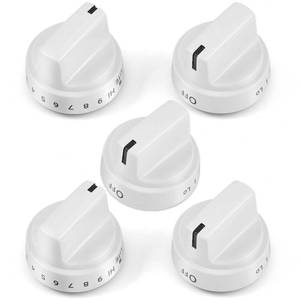 lot 6307 image: atgestore WB03X24795 KIP 5G92 Stove Knobs Replacement for GE Stove Parts 222D5793 Burner Cooktop Knobs GE Range Oven Parts General Electric Cooktop Surface Burner Control Knobs White Plastic 5 Pcs