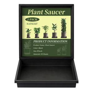 lot 6309 image: NATSUKY Square Plant Saucer 8 Inch 2 Pack, 8 10 12 14 Inch Plant Trays for Indoors Heavy Duty Plastic Flower Plants Saucers for Pots Outdoors No Holes Drip