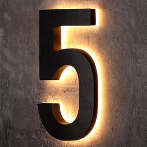 lot 6321 image: ROCEEI 8 Inch Backlit LED House Number 0-9 for Outside Large Address Lighted Number Waterproof Stainless Steel Modern Lighted 12v Dc Low Voltage LED Illuminated(Brief)