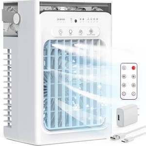 lot 6333 image: Portable Air Conditioners, Air Cooler Evaporative Personal Mini AC with Remoter, 4 Wind Speed, 2-4-6H Timer, 2 Modes, Colorful Night Light, Portable AC for Room, Car, Bedroom, Office, Outdoor