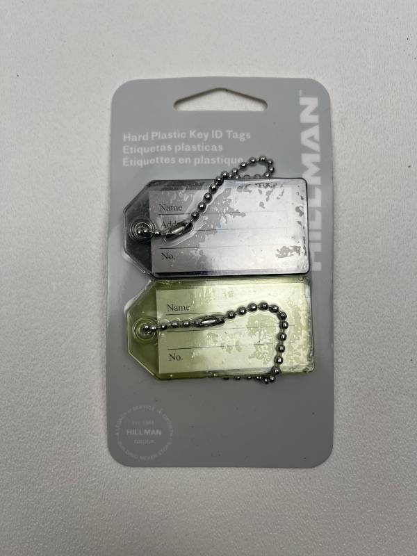lot 171 image: Set of 10 Hard Plastic Key ID Tags with Chain