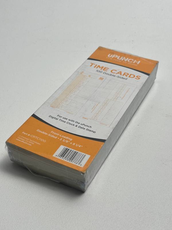 lot 95 image: uPunch Time Cards 100 Double-Sided Employee Timesheets