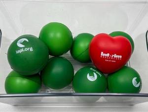 lot 103 image: Promotional Stress Balls Collection with Healthcare and Organization Branding
