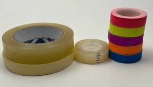lot 115 image: Mixed Tape Roll Collection Clear and Colored Adhesive Tape Set