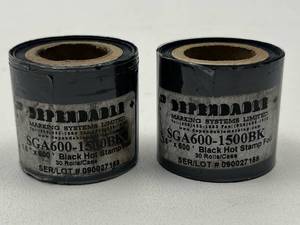 lot 117 image: Dependable Marking Systems Black Hot Stamp Foil Rolls SCA600-1500BK