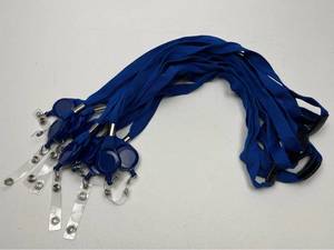lot 136 image: Blue Lanyards with Badge Reels and ID Holders Set