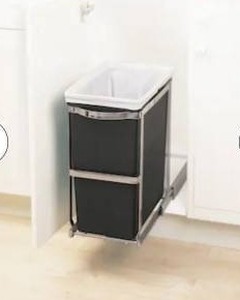 lot 15354 image: simplehuman Under Counter Pull-Out Can, 30 Liter, Black