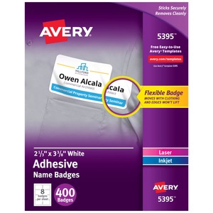 lot 15370 image: Avery Name Tags  2-13  x 3-38   Matte White  400ct