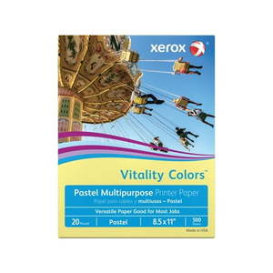 lot 15417 image: 8 Pack Of Xerox Vitality Colors Multipurpose Printer Paper  Letter Paper Size  20 Lb  30% Recycled  Yellow  Ream Of 500 Sheets