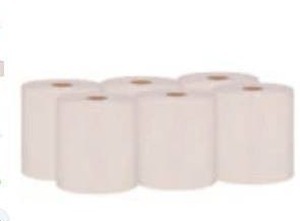 lot 15422 image: Hardwound Roll Towel Natural 6 Rolls