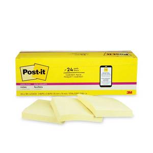 lot 15443 image: Post-it Super Sticky Notes, 3 x 3 Inch, Canary Yellow, 8 Boxes