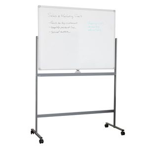 lot 15459 image: Mind Reader Rolling Double-Sided Dry Erase Magnetic Board, 47 x 35.5, White